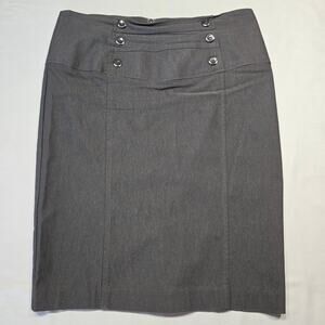 Byline Women Skirt Size 11 Juniors Black Stretch Midi Preppy Pencil Lightweight